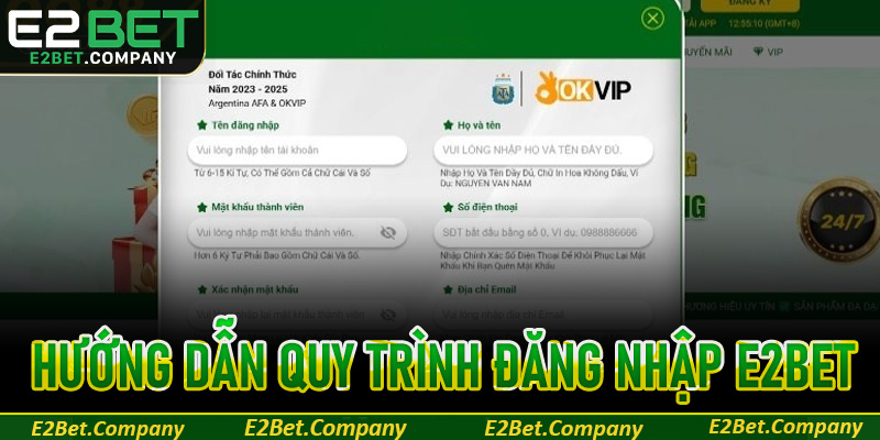 Hướng dẫn quy trình đăng nhập E2Bet trên máy tính & điện thoại